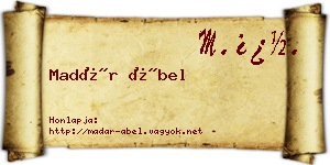 Madár Ábel névjegykártya