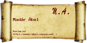 Madár Ábel névjegykártya