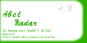 abel madar business card